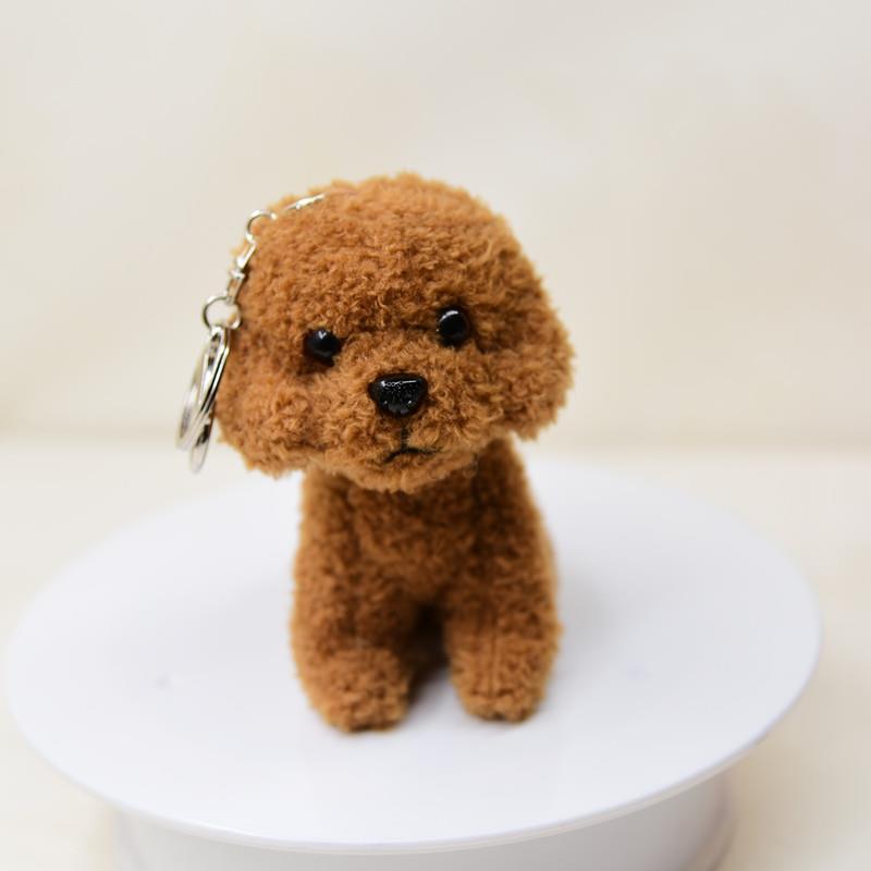 Simulated Teddy Poodle Dog Keychain Plush Puppy Pendant Teddy Dog Backpack Decoration Bag Accessories Gift