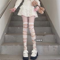 Millennial Hot Girl Over-the-Knee Socks Bandage Socks College Style Retro Hollow Straps College Style Lace Bubble Socks