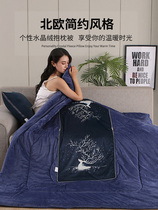 Holding Pillow Quilt Double-Purpose Winter Thickening Enlarge Flange Suede Winter With Small Quilt Winter On-board Backrest Integrated With Velvet
