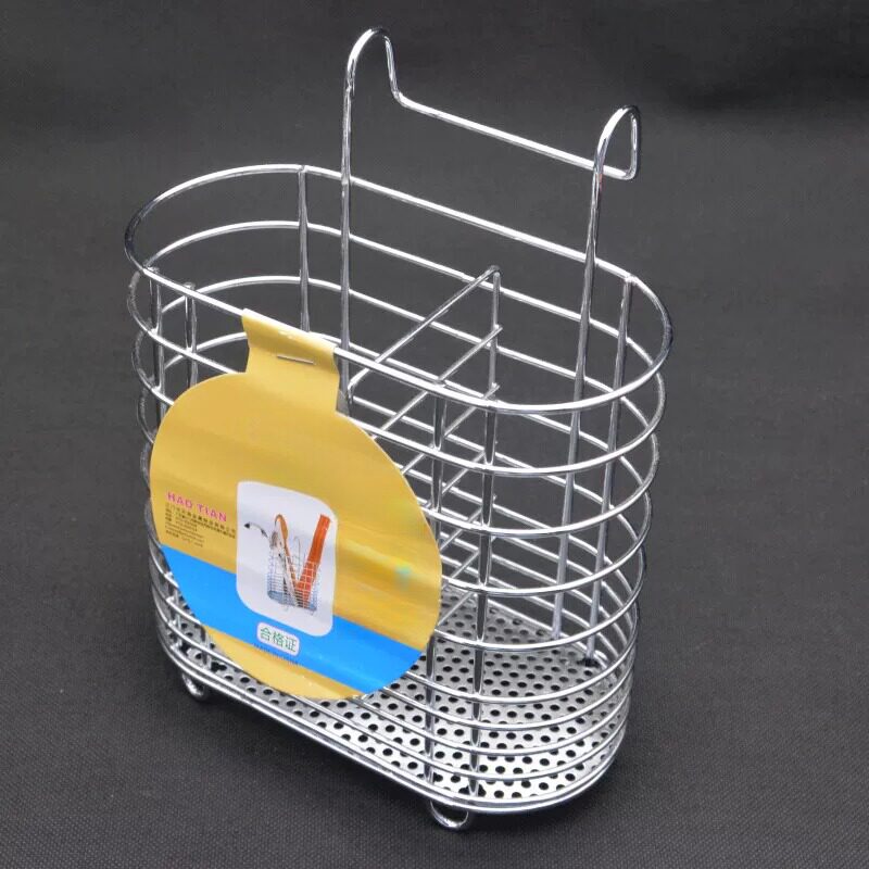 Stainless steel chopstick tube chopstick basket wall-mounted kitchen chopstick storage rack household chopstick cage drain rack