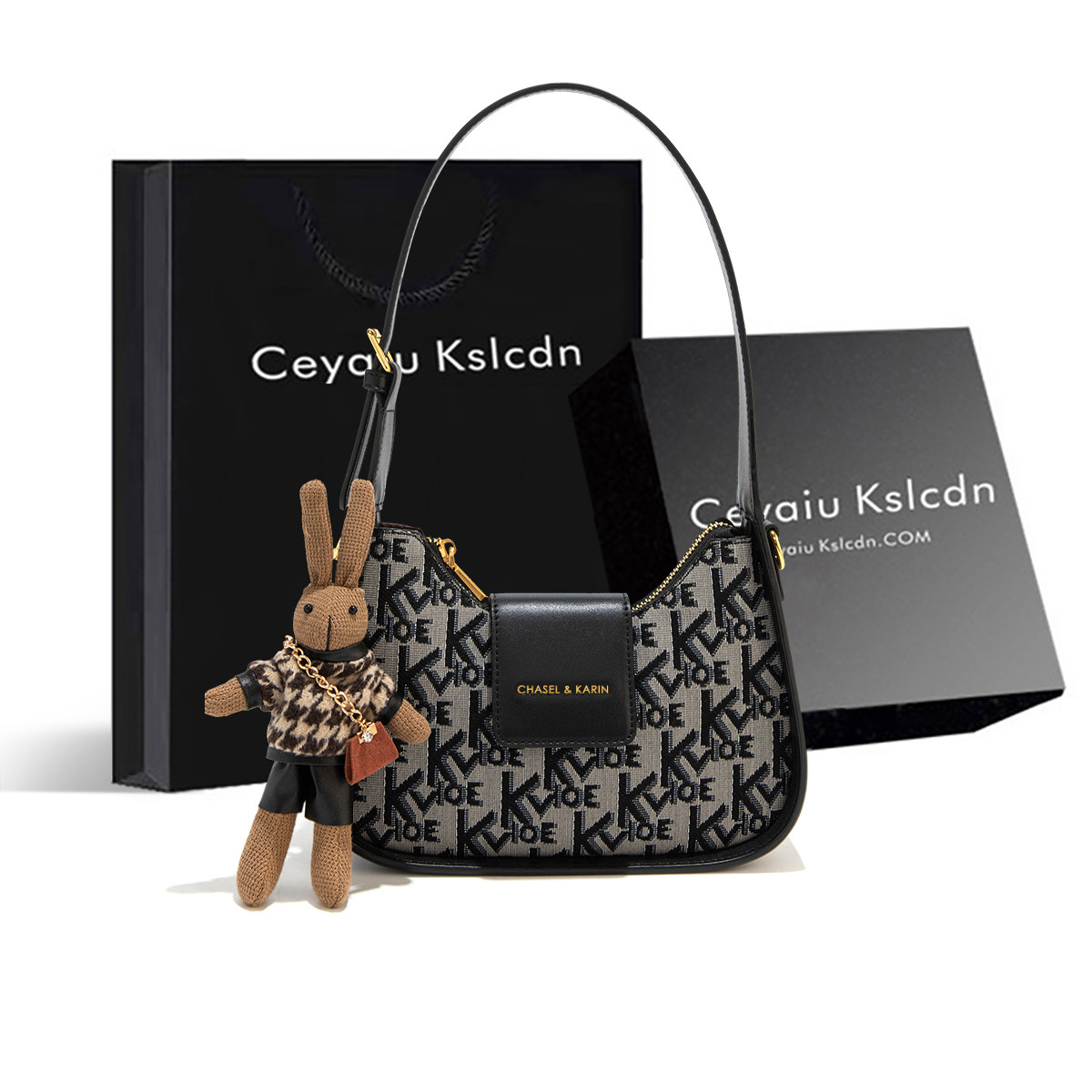 Подарок на день рождения, маленькая черная сумка c & k, женская сумка для пригородных поездок, новинка 2025 года, нишевая сумка на одно плечо, женская сумка подмышками
