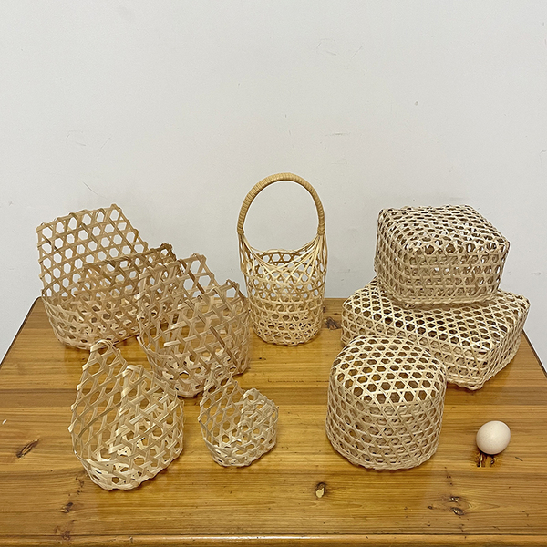 Mid-Autumn Festival Bamboo Basket, Ancient Style Intangible Cultural Heritage, Pure Handmade High-Quality Woven Mooncake, Local Specialty, Holiday Fruit Packaging Gift Box