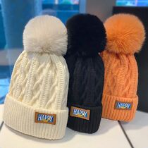 Soft Pompom Knitted Warm Hat Women Girl Autumn Winter Thicke