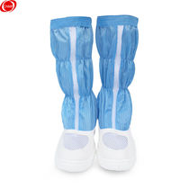 Moufu CNMF161 anti-static high boots (PU long breathable mesh blue stripes size 42)