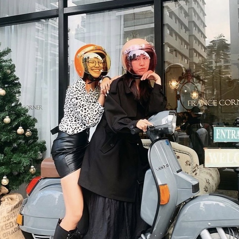 Taiwan Retro Locomotive 3 4 Armor Transparent Orange Yellow Plated Bubble Mirror Defense Uv Windproof Removable Heygo Black Dog