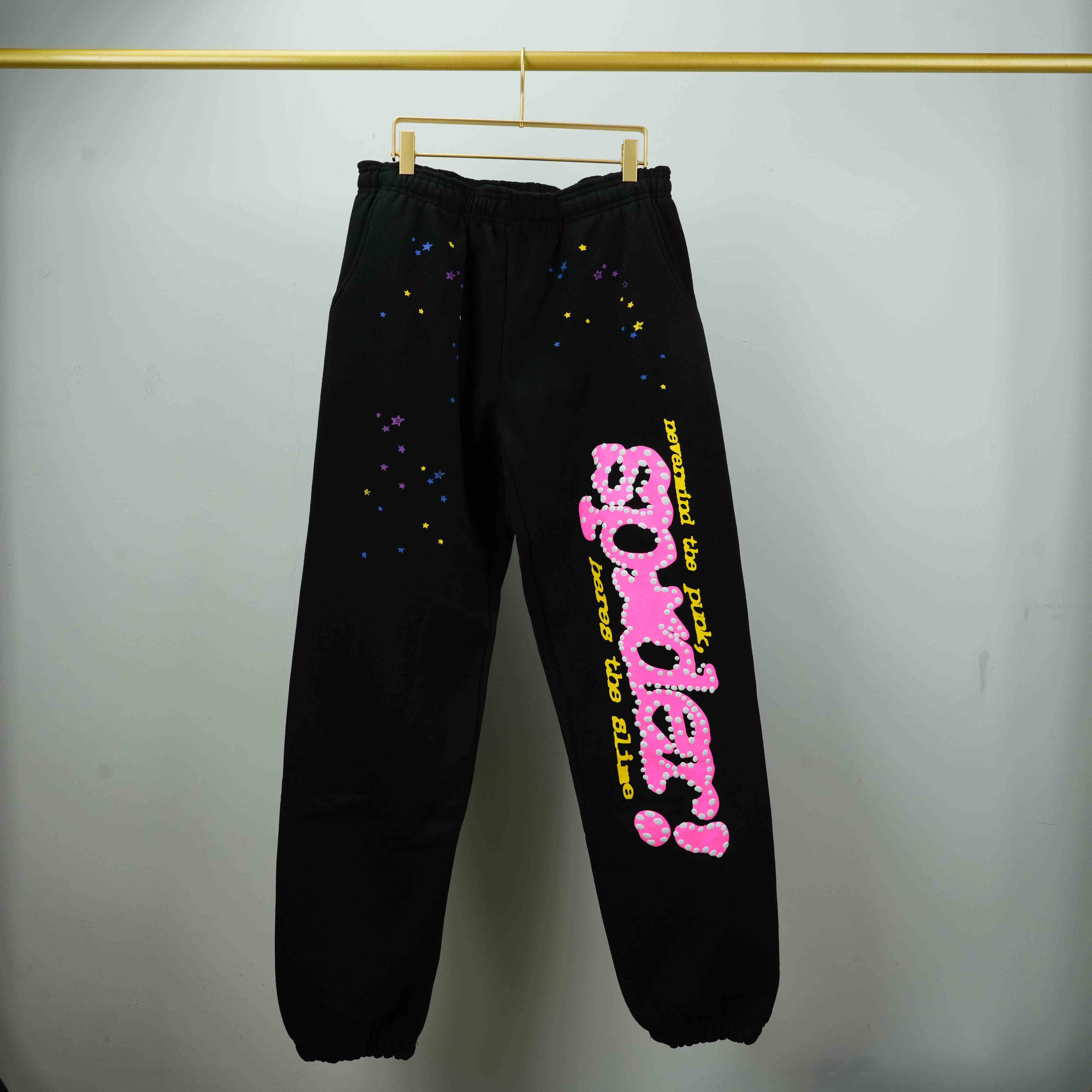 Pink foam trendy drawstring sweatpants
