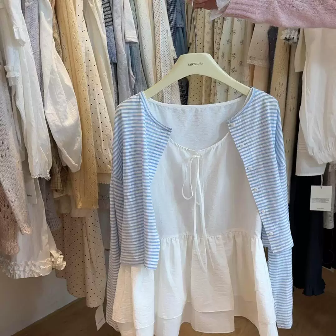 Вязаный комплект, кардиган, платье