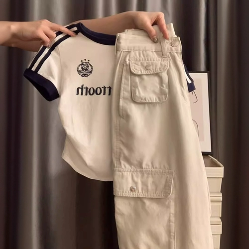 Футболка для отдыха, штаны, комплект, подходит для подростков, популярно в интернете