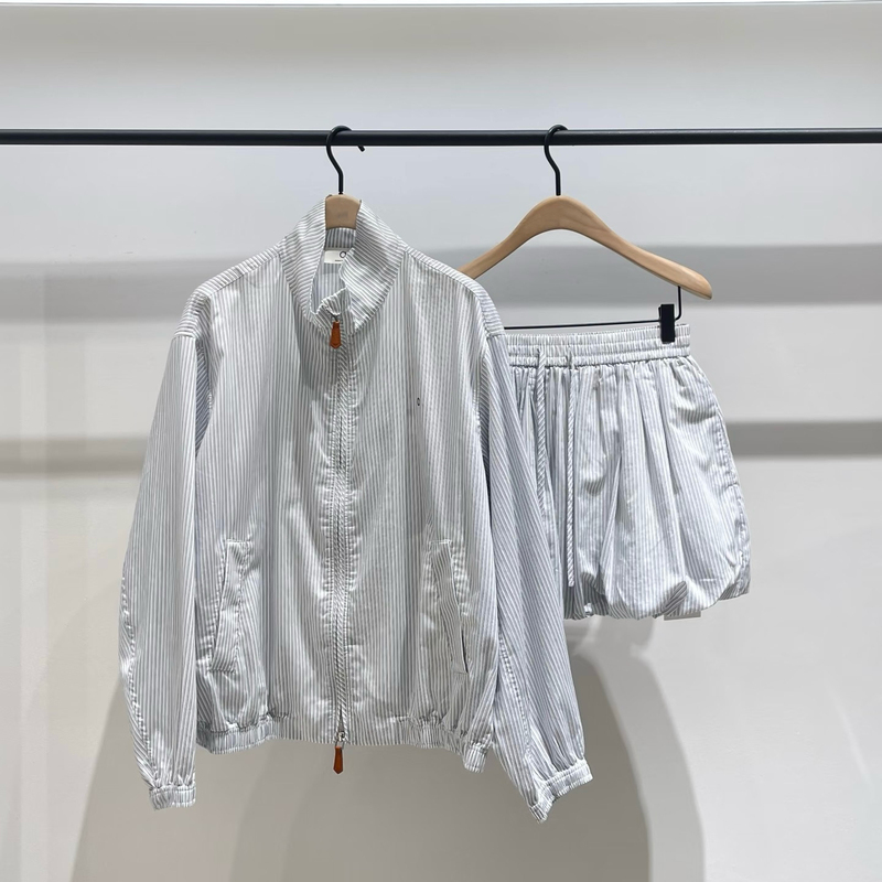 [Ac Series] Genuine Jacket 2026 Autumn New Lightweight Silk Cotton Striped Unisex Jacket Mbf3Jkt004