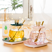 Heat resistant cup thermostatic Mark cup Home transparent with glass water cup Coffee cup Office tea cup with lid spoon