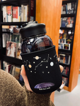 Water glass womens glass cups heat resistant portable 2021 new wave high face value cups wind cute summer