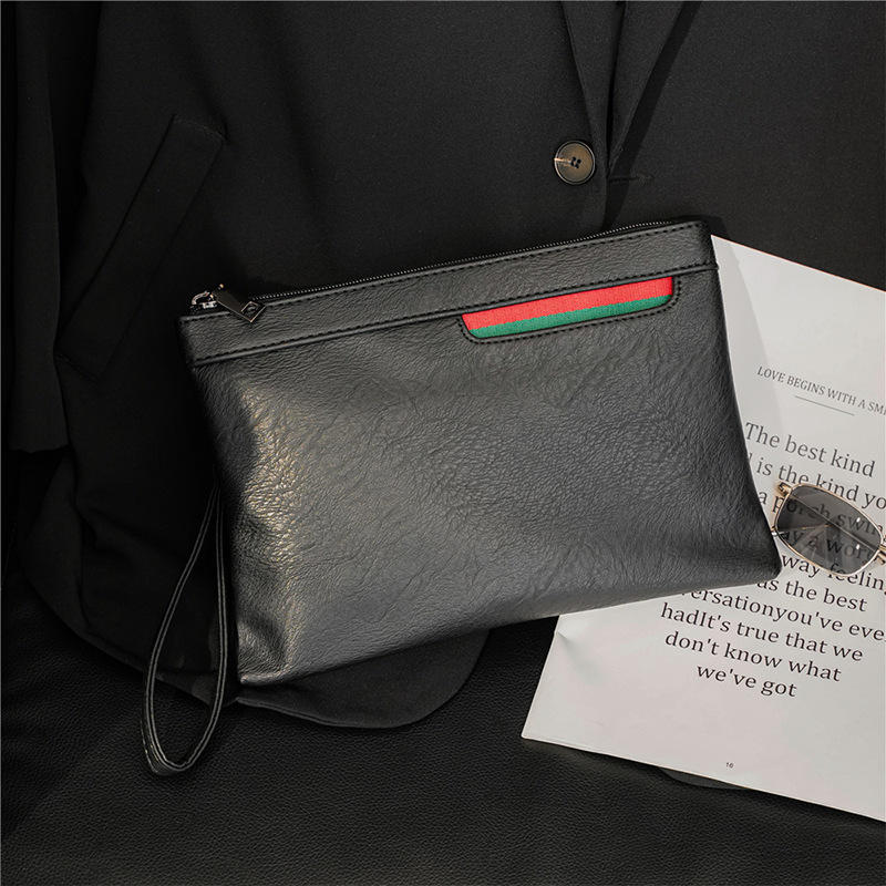 New men's clutch bag leather business handbag men's Korean version of the wild envelope bag large-capacity casual clutch bag tide