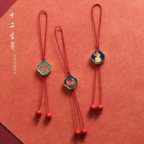 Lifting Cool Scenery Tai Blue Duozodiac Mobile Phone Pendant Mobile Phone Chain This Life Year Hanging China Wind Hung Decoration National Tide Pendant Bag U Pan Key Buckle Creative Ancient Wind Hand Gift Gift Pendant Accessories