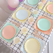 Spring Tours Picnic Items Items Disposable Dinner Plate Birthday Party Fruit Pan Cake Dish Decoration Scene Arrangement