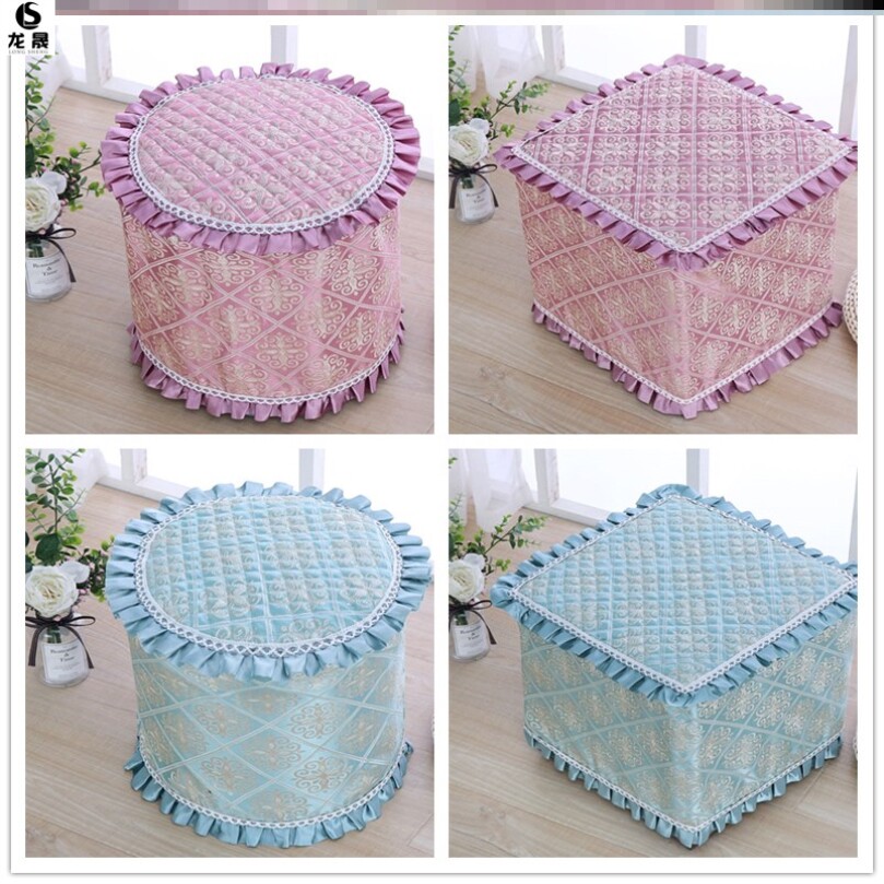 Leather pier cover sit pier mushroom stool change shoe stool seat cover decorative cover baby seat sofa round fabric 30cm