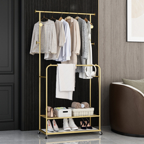 New wheeled iron art floor-standing bedroom clothes rack home door shoe cabinet coat rack all-in-one multi-functional storage rack