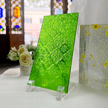 Colorful retro crabapple pattern glass partition screen customized crabapple pattern Manchurian window glass old-fashioned glazed church