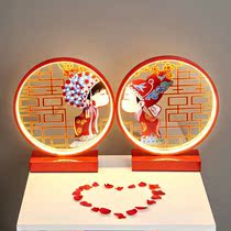 Bride gift set wedding table lamp wedding room bedside lamp long life lamp dowry lamp a pair of lights red festive lamp