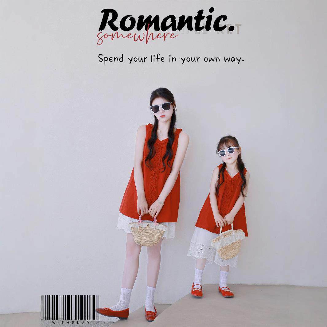 Huzhou Zhili Sweet and Sour Clothing Co., Ltd. Играйте вместе в одежду для родителей и детей, новую летнюю одежду для матери и дочери, создающую ощущение высокой роскоши