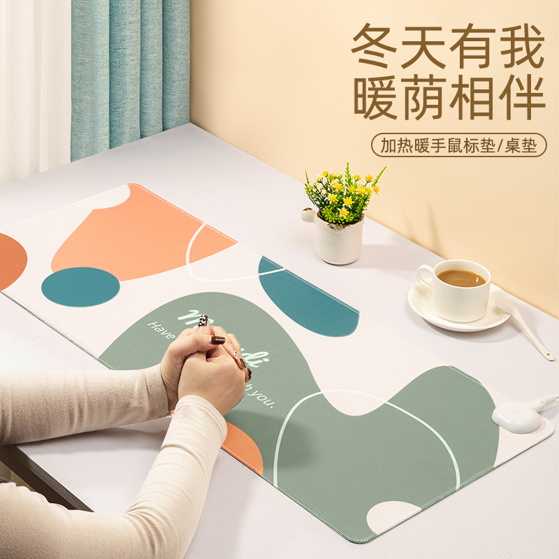 Heating Slip Rat Mat Oversize Fever Warm Table Mat USB Warm Hand Slip Rat Cushion Thermostatic Ultra Large Size Warm Hand Pad Warm Office Winter Season Women's Computer Synod Mouse Keyboard Table Warm Mat 2022