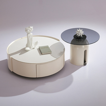 Extremely simple cream wind size round tea table small family style living room Home Fab-style modern minimalist Side a few