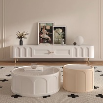 Style Cream Wind TV Cabinet Solid Wood Tea Table Combined Modern Minima Living Room Advanced Sensation Light Lavish Arrival Cabinet