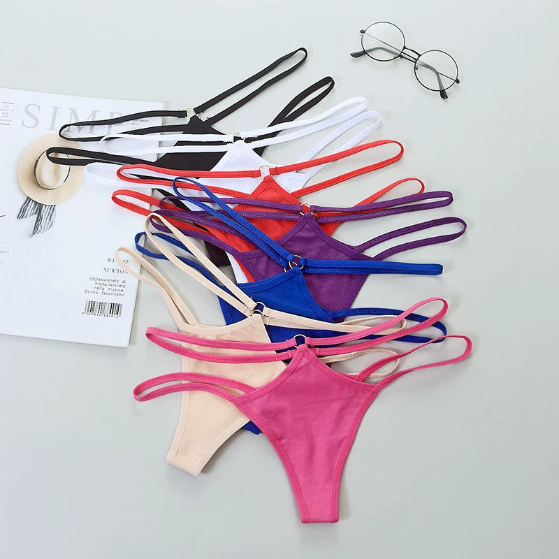 Горячая распродажа Sexy Women G-String нижнее белье из хлопка Low-Ris