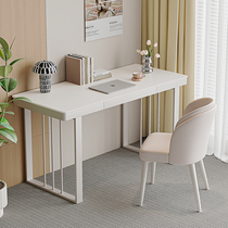 Desktop computer table cream style pure white slate desk light luxury modern minimalist bedroom home office desk and chair combination