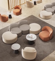 Simple single seat negotiation rest area reception sales office cafe sofa table and chair combination special-shaped small sofa