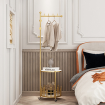 European light luxury clothes hanger floor-standing bedroom home indoor iron art internet celebrity mobile clothes hanger bedside table with coat rack