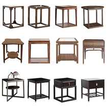 New Chinese style solid wood side table rounded corner table living room balcony bedroom leisure chair three-piece set round square small table