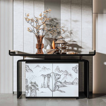 New Chinese style entrance cabinet shoe cabinet simple decorative cabinet light luxury solid wood modern storage entry hand painted furniture customization