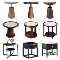 New Chinese solid wood edge several sides of a living room balcony bedroom modern minimal leisure table and chair corner several rounds to negotiate table