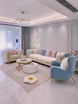 French cream style buckle sofa modern simple light luxury ins internet celebrity living room small apartment combination set furniture