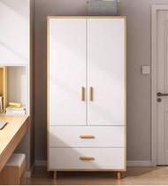 Small wardrobe for home bedroom modern simple small apartment wardrobe rental wooden cabinet simple two-door wardrobe