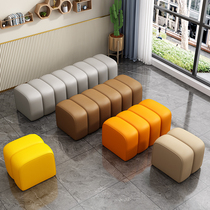 Shoe-changing stool Internet celebrity caterpillar bench dressing room makeup stool casual simple square sofa side low stool