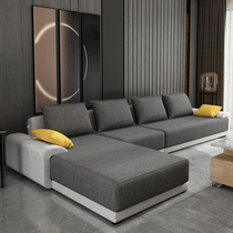 Nordic cotton and linen fabric sofa living room simple modern large and small apartment latex technology fabric sofa straight row removable and washable
