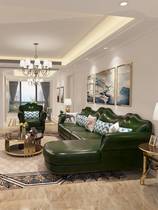 American leather sofa first layer cowhide living room modern light luxury imperial concubine retro small apartment corner oil wax leather manufacturer