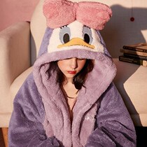 Pajamas Wardrobes Womens Winter Sleeping Robes Flannel Winter Thickening of the long style Fashion Home Warm Clothing Warm long Coral Suede