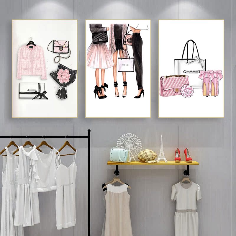 Luxury Decorative Paintings, Women's Bags, Designer Posters, Light Luxury Wall Art, Women's Fashion Clothing Store Fitting Room Wall Art Luxury Decorative Paintings, Women's Bags, Designer Posters, Light Luxury Wall Art, Women's Fashion Clothing Store Fitting Room Wall Art