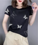 Элитная шелковая приятная телу летняя футболка для отдыха, европейский стиль