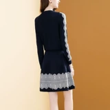 Демисезонный кардиган, трикотажный комплект, юбка, коллекция 2023, в стиле Шанель