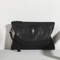 Special Cabinet Large Capacity Hand Grip Bag Clip Letter Enveloping Handbag Men Genuine Leather Soft Cow Leather Mens Bag Hands Bag Men