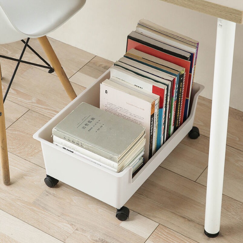 Release bag Divine Instrumental Office Table Lower Bag Placement Rack Home Belt Wheel Containing Basket Student Classroom Storage Box-Taobao