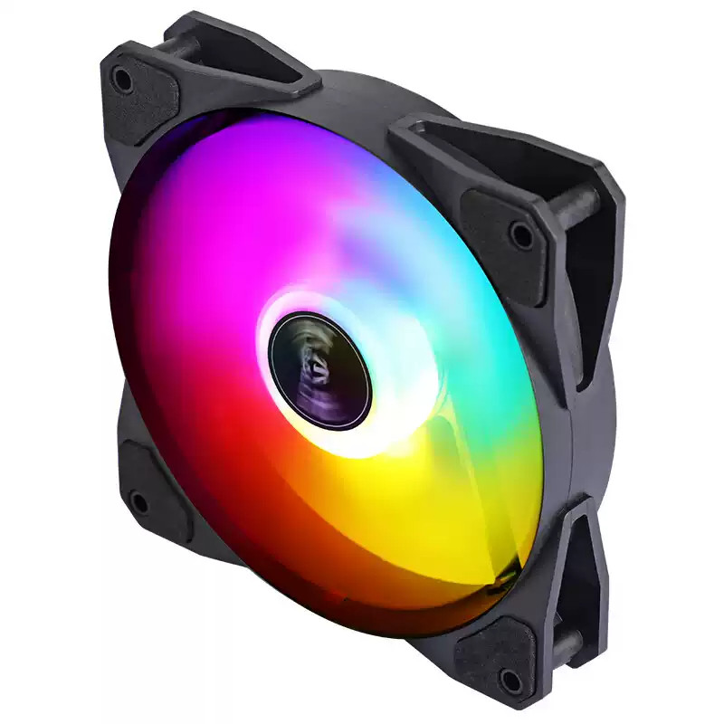 [30% Improved Cooling Performance] Computer Case with Colorful Silent Cooling 120mm Fan Led Energy-Saving Light Beads