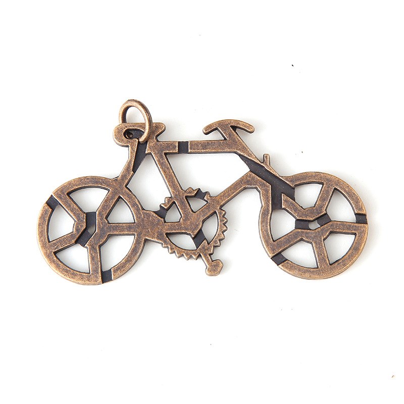 Bike Labyrinth Lock Alloy Puzzle Puzzle Toy Retro Material Magic Gold Toy