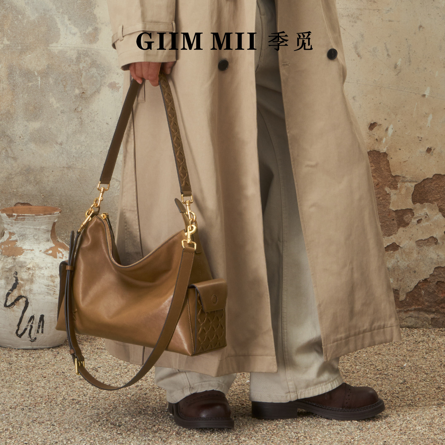 GIIM MII Wanxiang Series Large Vegetable-Tanned Leather Hobo Bag - Shoulder & Crossbody Commuter Slouchy Bag - Thumbnail 4