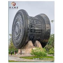 Customized Bronze Drum Zhuang Bronze Drum National Instrument Square Sculpture Large Outdoor Bronze Drum Sculpture Factory Direct Sales