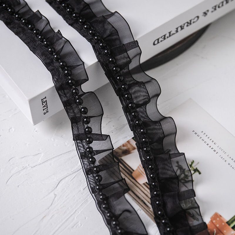 Width 2 5CM wrinkled mesh lace lace webbing diy handmade clothes cuffs collar clothing accessories