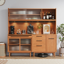 Nordic Solid Wood Dining Side Cabinet Living Room Leaning Against Wall Storage High Cabinet Modern Minima Light Lavish Tea Water Cabinet Home Containing Wine Cabinet